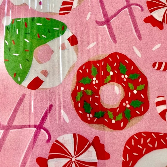 Large Christmas Doughnuts Candy Poly Cutting Board Joy Santa Kitchen Donuts - Picture 2 of 11
